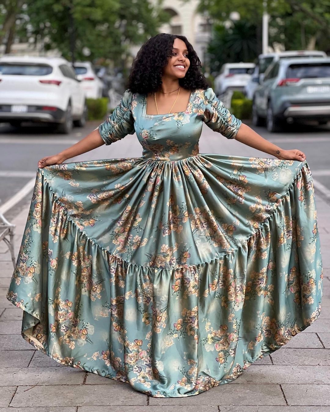 Sage Meadow Chiffon Gown